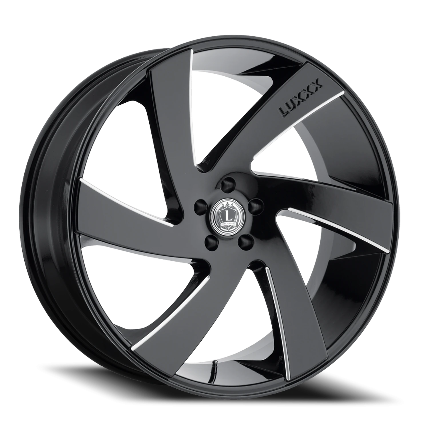 LUX10 26X10 6X135 +30 87.1 Gloss Black Milled