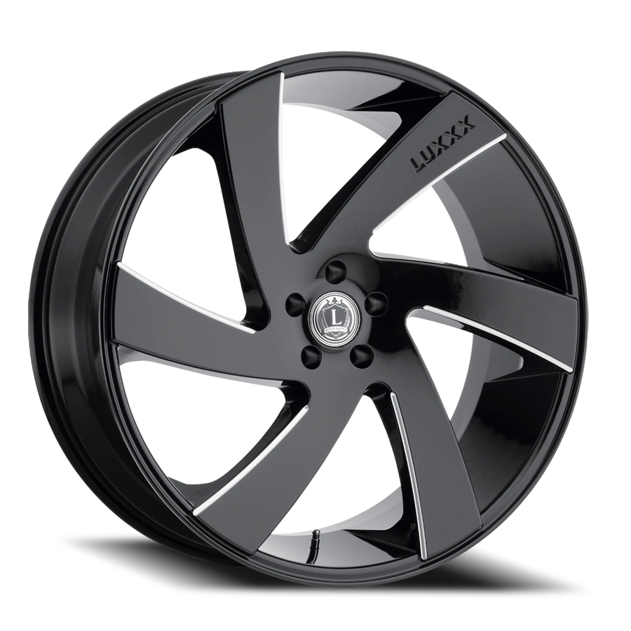 LUX10 24X10 6X135 +30 87.1 Gloss Black Milled
