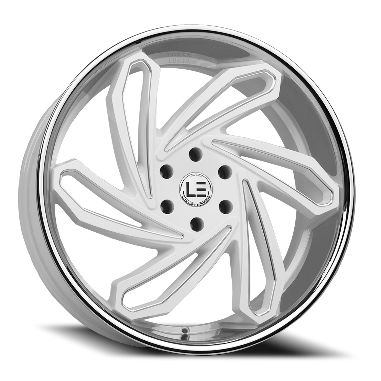 LUXLE10 SSL 24X10 6X139.7 +35 78.1 Gloss White Milled Stainless Steel Lip