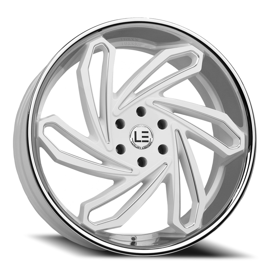 LUXLE10 SSL 24X10 6X139.7 +35 78.1 Gloss White Milled Stainless Steel Lip
