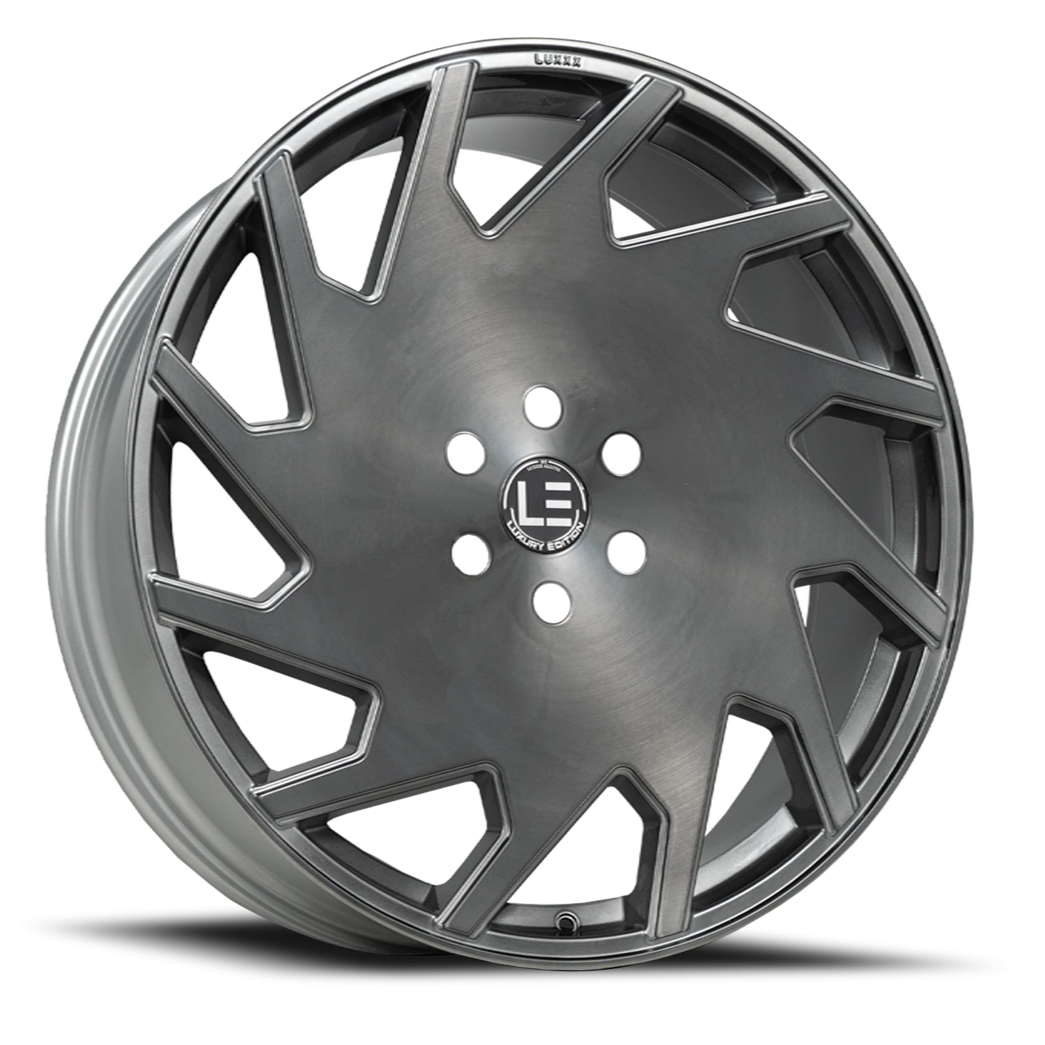 LUXLE11 20X8.5 5X120 +25 73.1 Brushed Face Silver Titanium Black Clear Coat