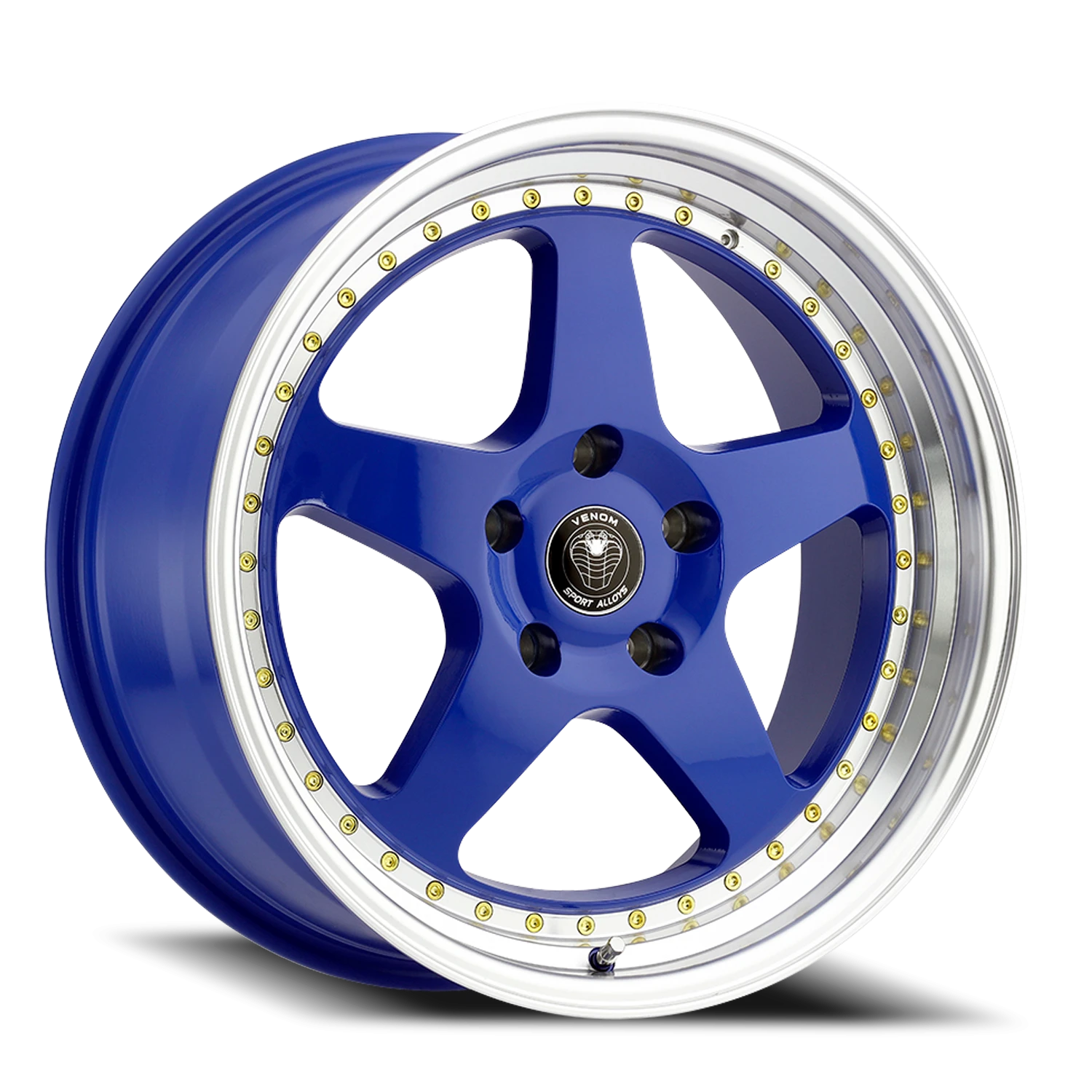 VENOM11 18X8.5 5X114.3 +30 73.1 Gloss Blue Machined Lip