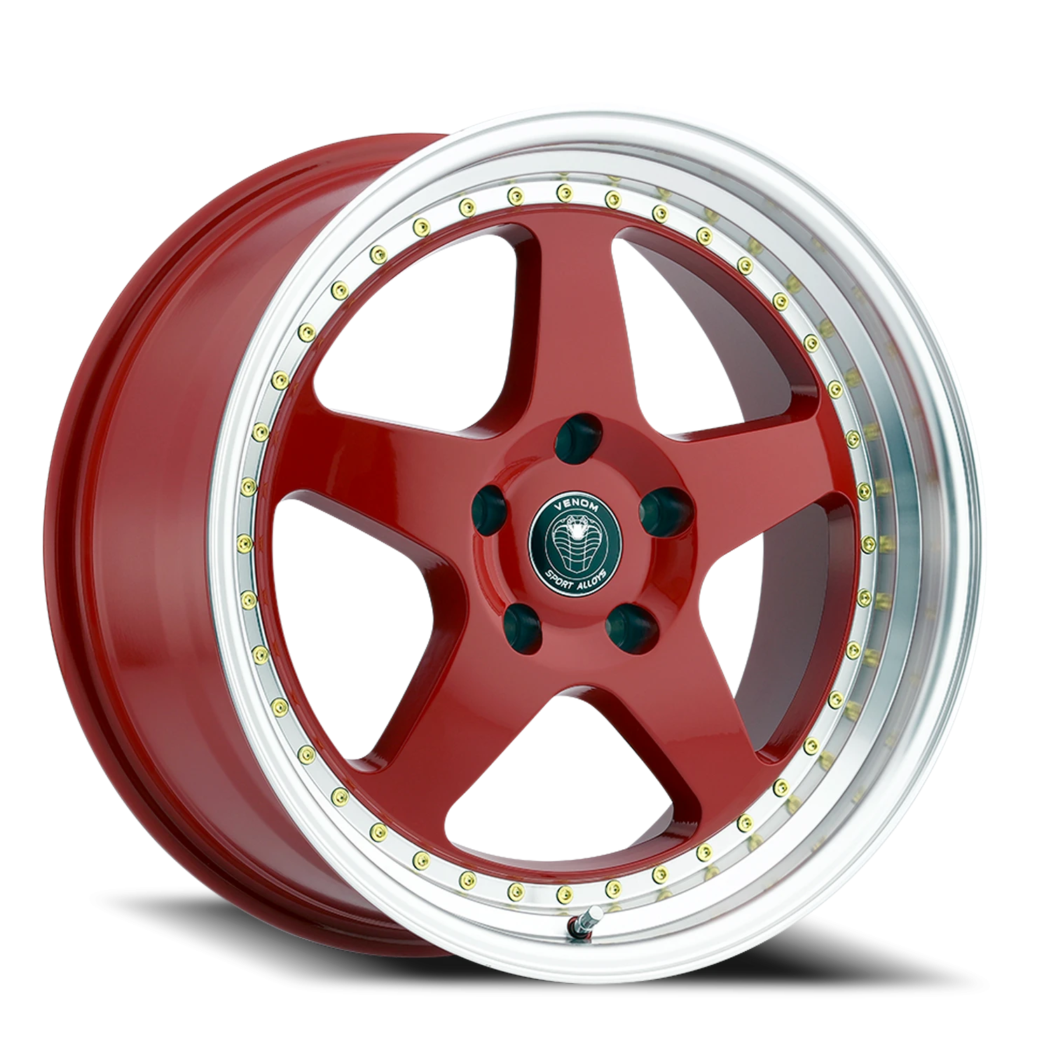 VENOM11 18X8.5 5X112 +30 66.6 Gloss Red Machined Lip