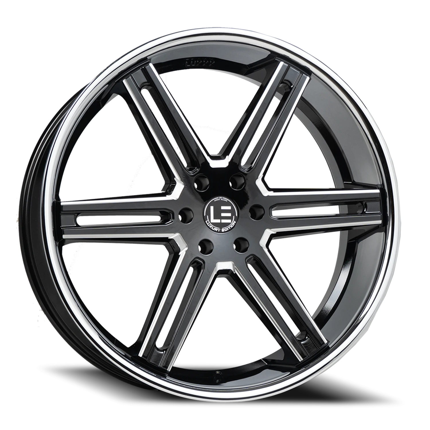 LUXLE12 SSL 26X10 6X139.7 +30 78.1 Gloss Black Milled Stainless Steel Lip