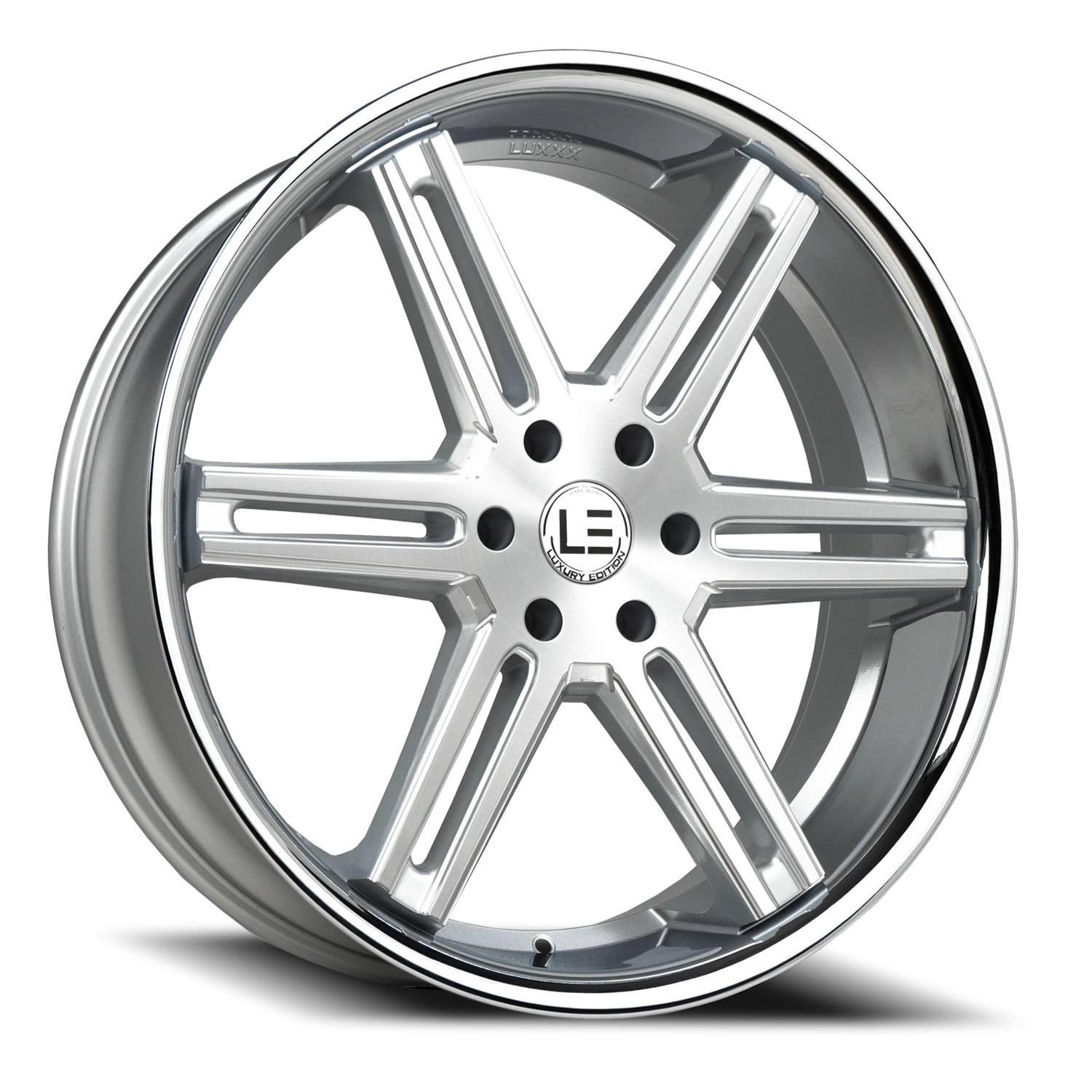 LUXLE12 SSL 24X9.5 6X135 +30 87.1 Brushed Face Milled Stainless Steel Lip