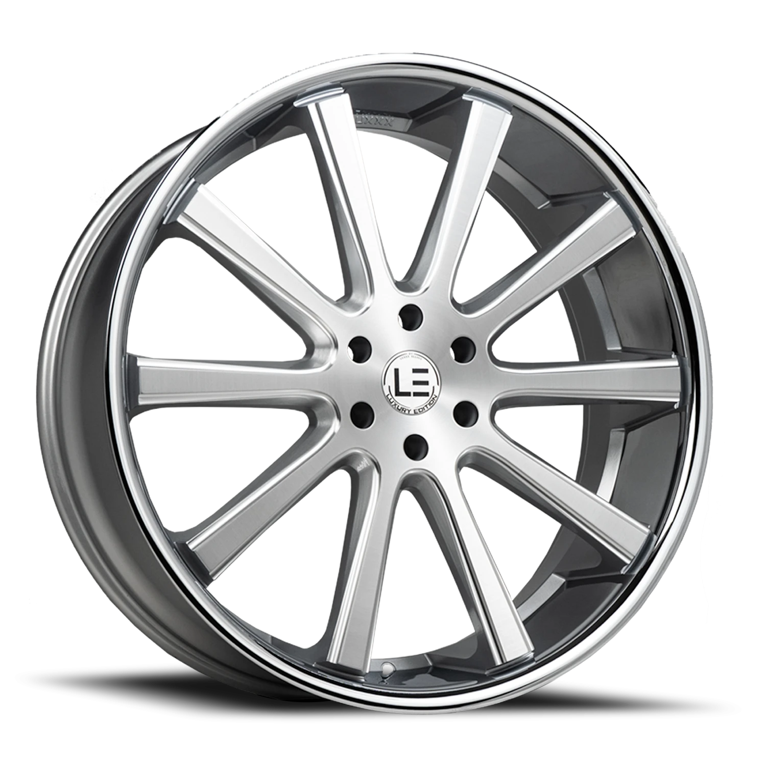 LUXLE13 SSL 22X9 5X115 +15 73.1 Brushed Face Milled Stainless Steel Lip