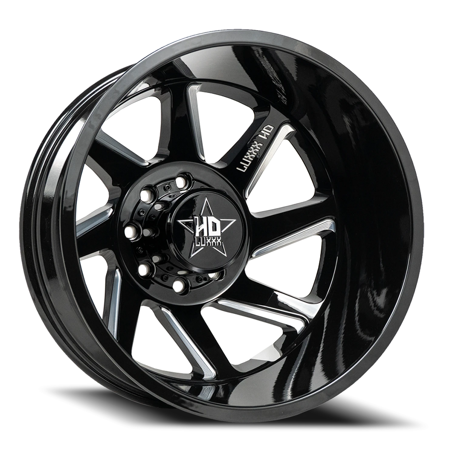 DUALLY HD14 20X8.25 8X200 -192 142 Gloss Black Milled (Rear)