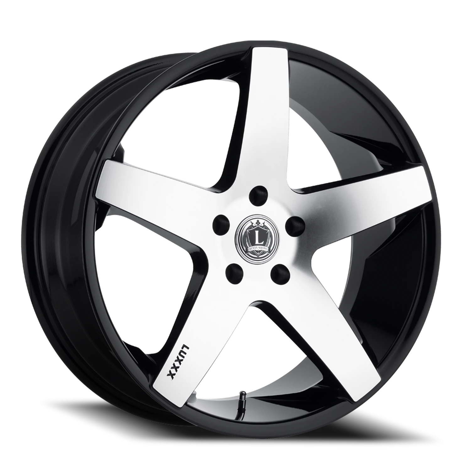 LUX15 20X8.5 5X120 +30 73.1 Gloss Black Machined Face