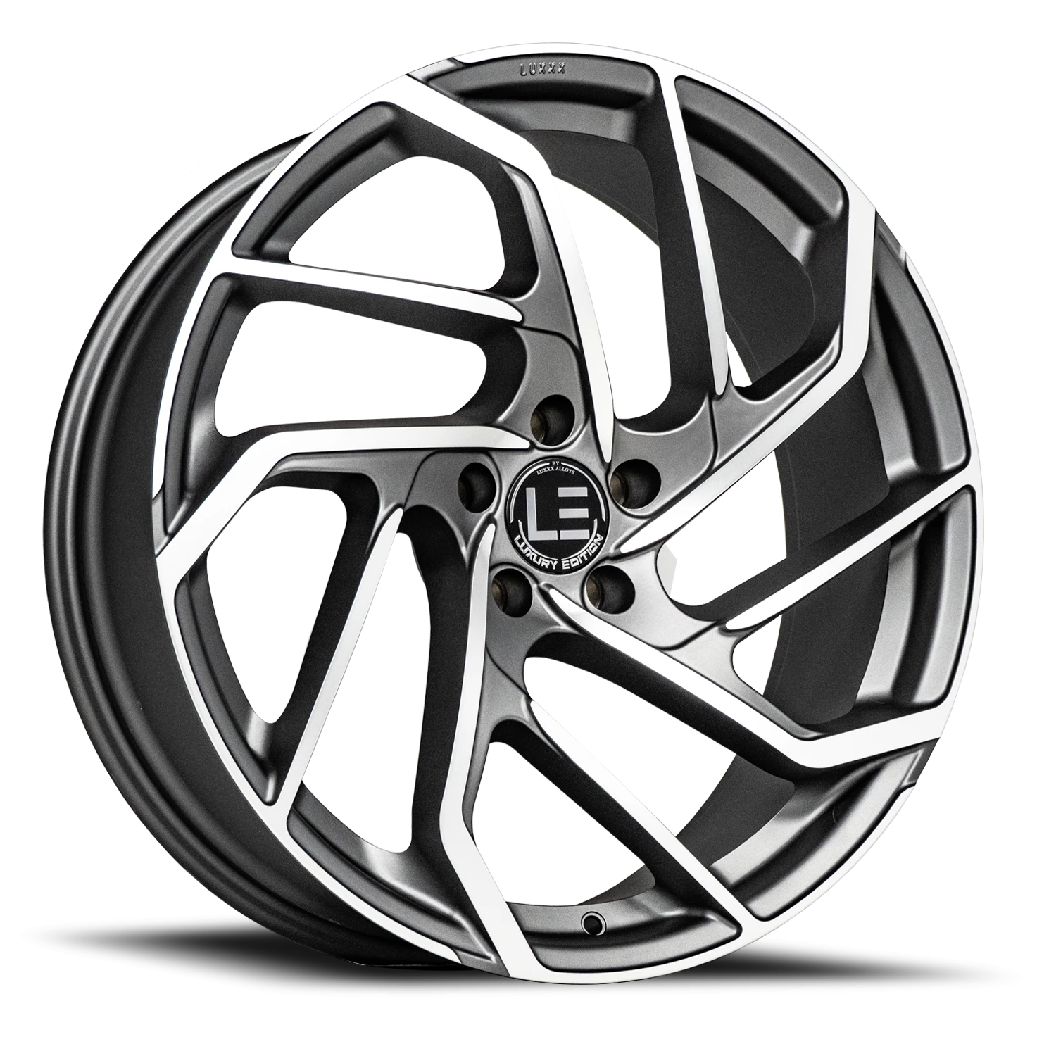 LUXLE15 20X9 5X120 +27 73.1 Matte Gunmetal w Machined Face