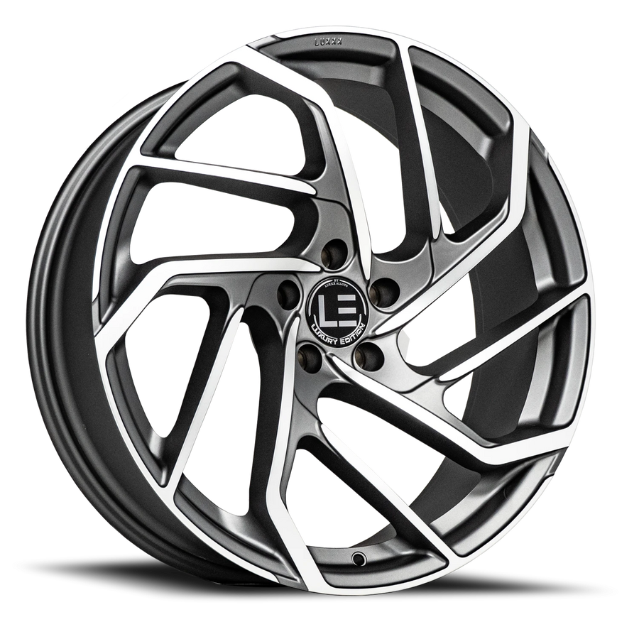 LUXLE15 22X9 5X120 +27 73.1 Matte Gunmetal w Machined Face