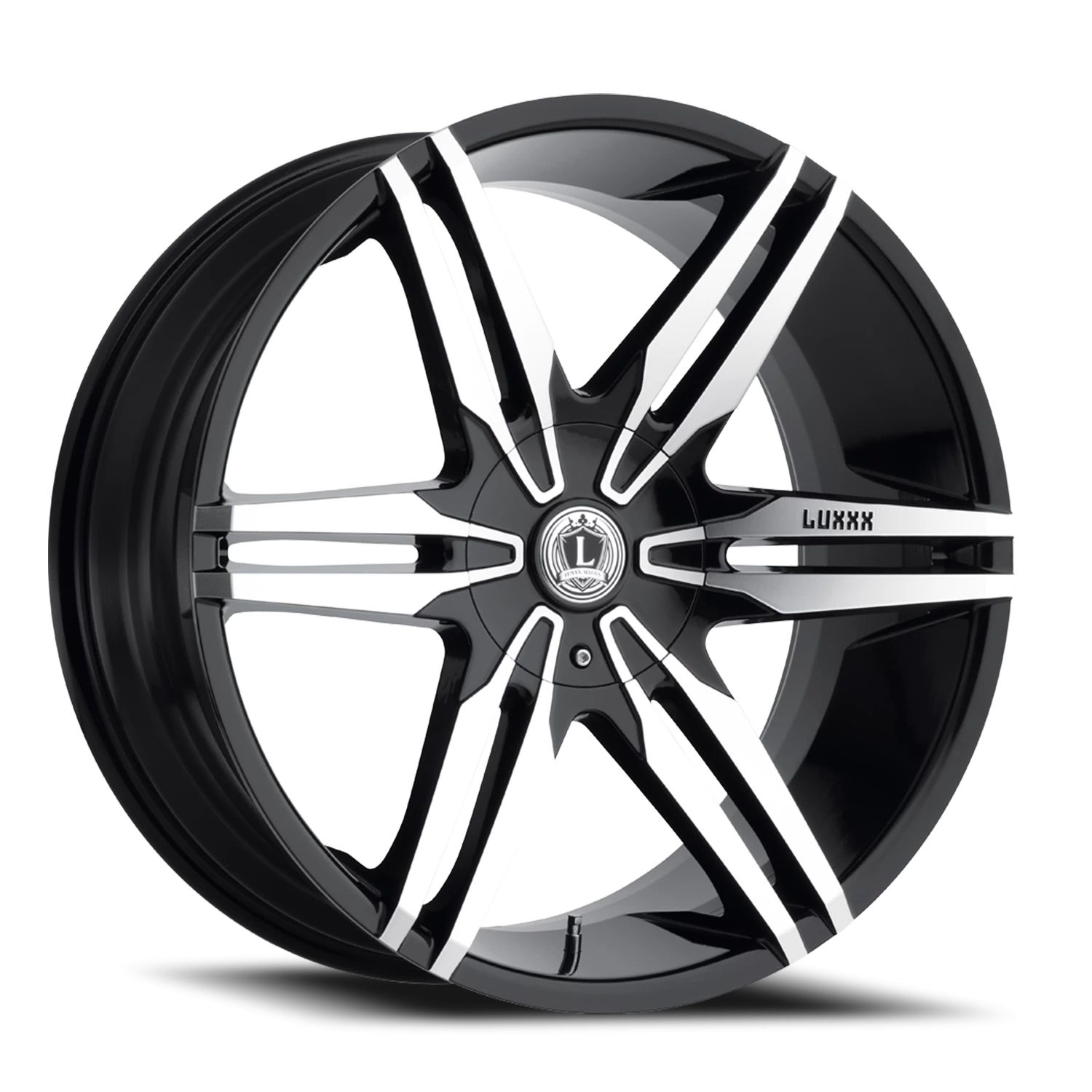 LUX16 20X8.5 5114.3/120 +30 73.1 Gloss Black Machined Face