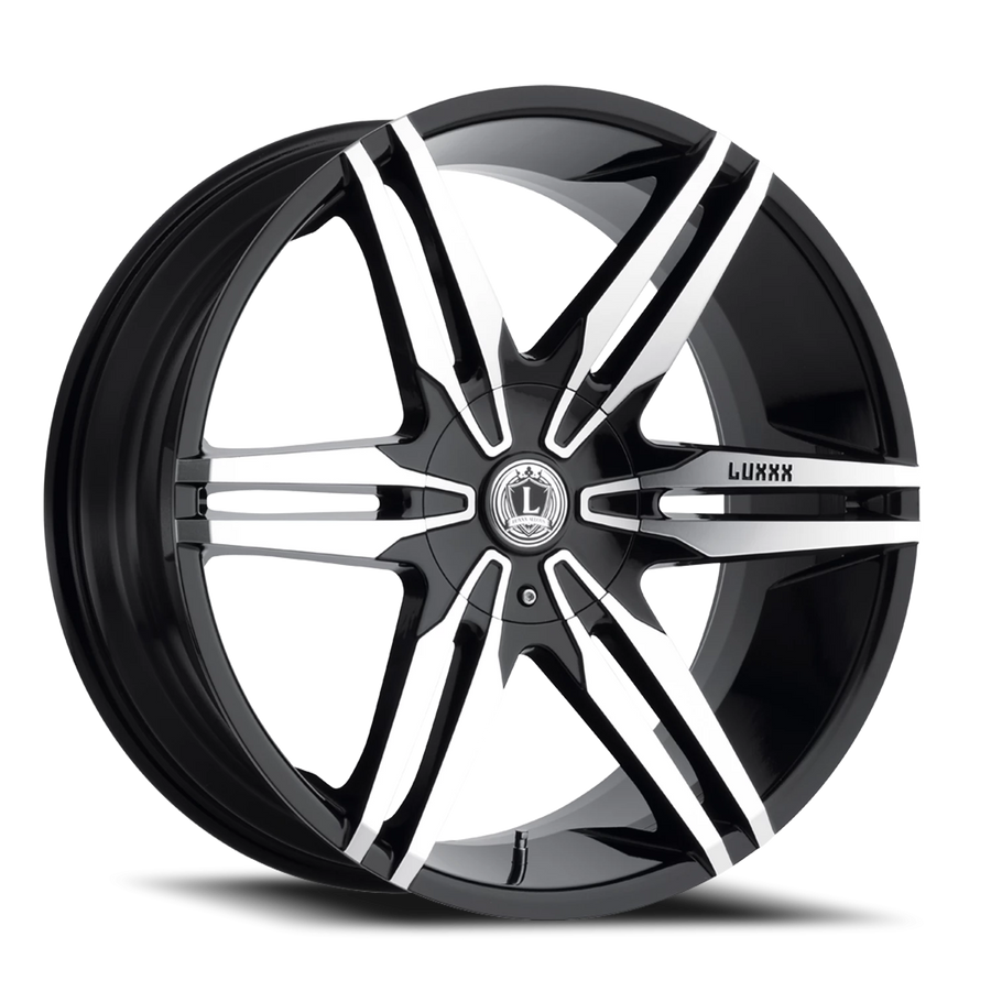 LUX16 24X9.5 5115/139.7 +15 78.1 Gloss Black Machined Face