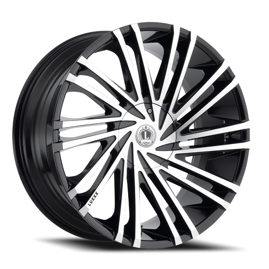 LUX17 24X9.5 5115/139.7 +15 78.1 Gloss Black Machined Face