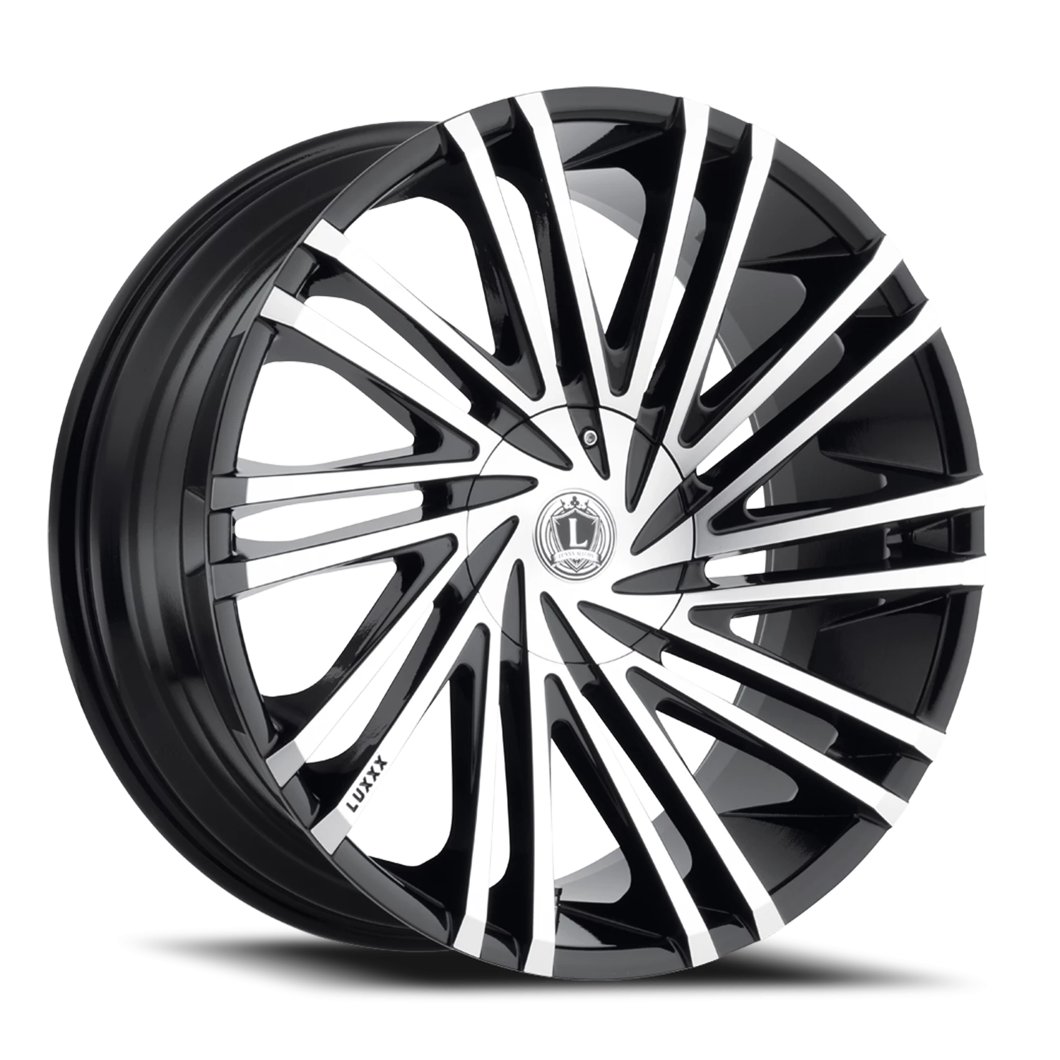 LUX17 20X8.5 5114.3/120 +35 74.1 Gloss Black Machined Face