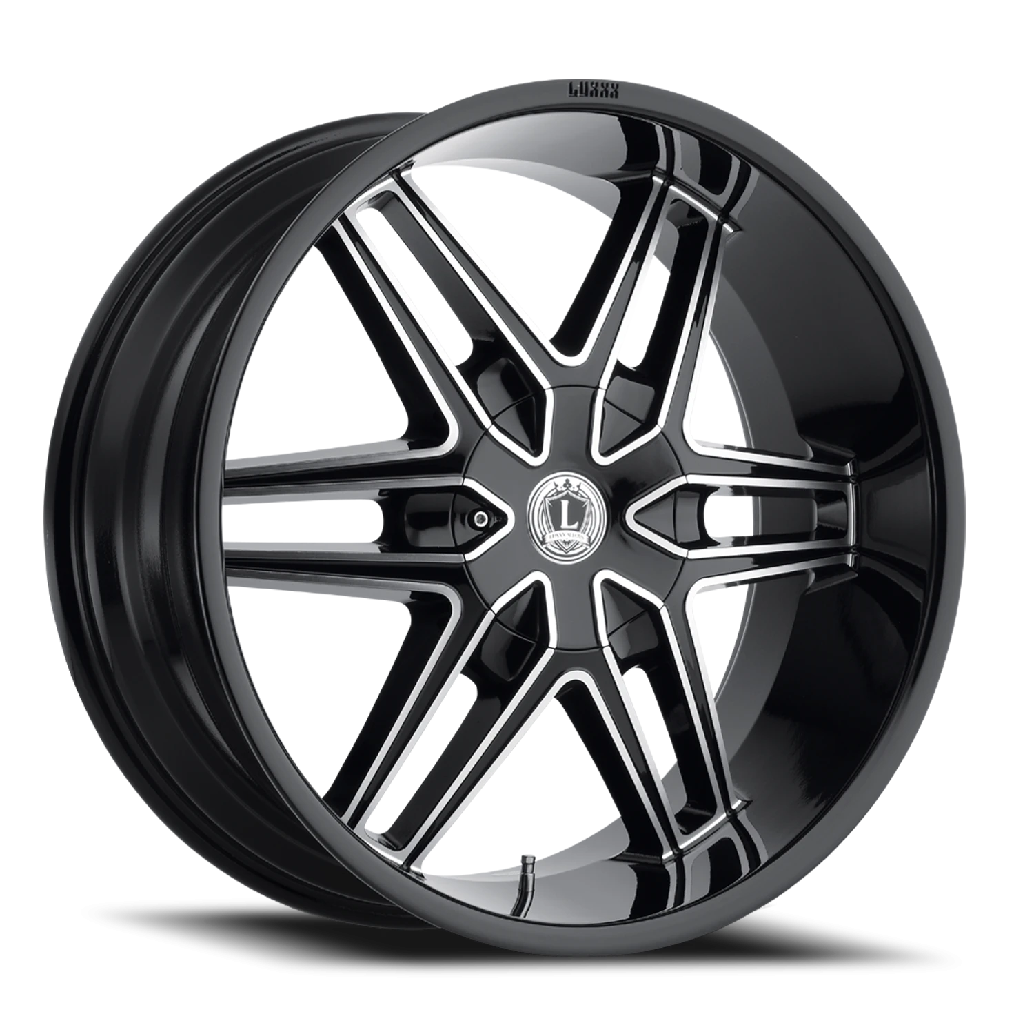 LUX18 22X9.5 5115/139.7 +15 78.1 Gloss Black Machined Face