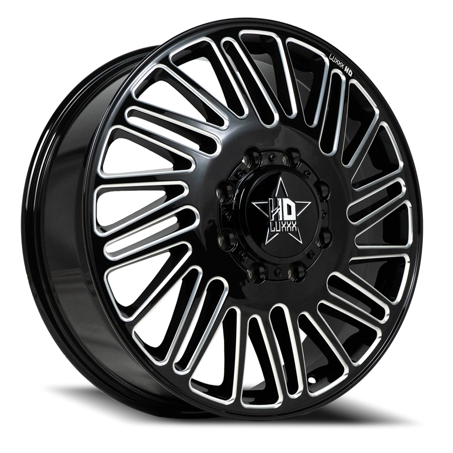 DUALLY HD19 20X8.25 8X200 115 142 Gloss Black Milled (Front)