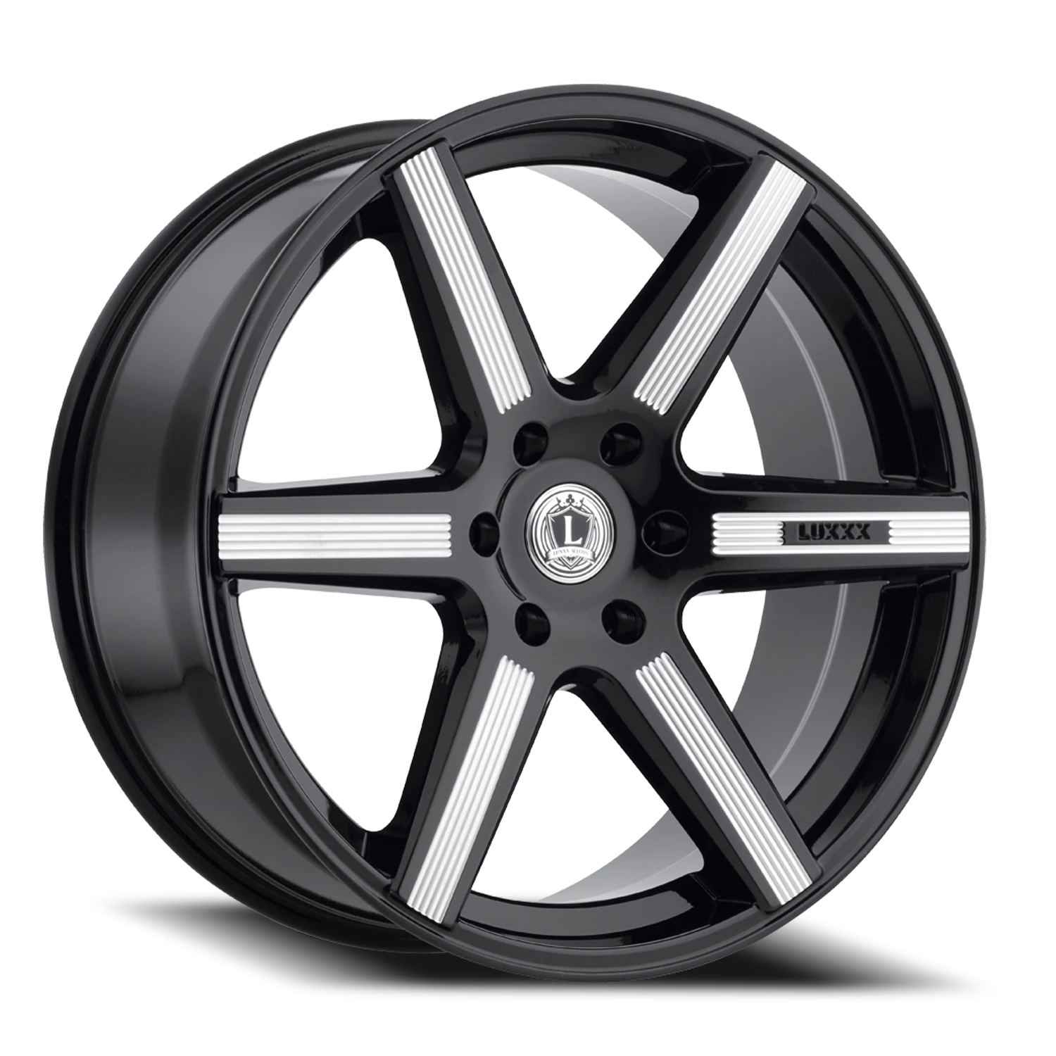 LUX20 22X9.5 5X115 +15 73.1 Gloss Black Milled
