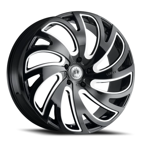 LUX23 24X9.5 6X135 +30 87.1 Gloss Black Milled