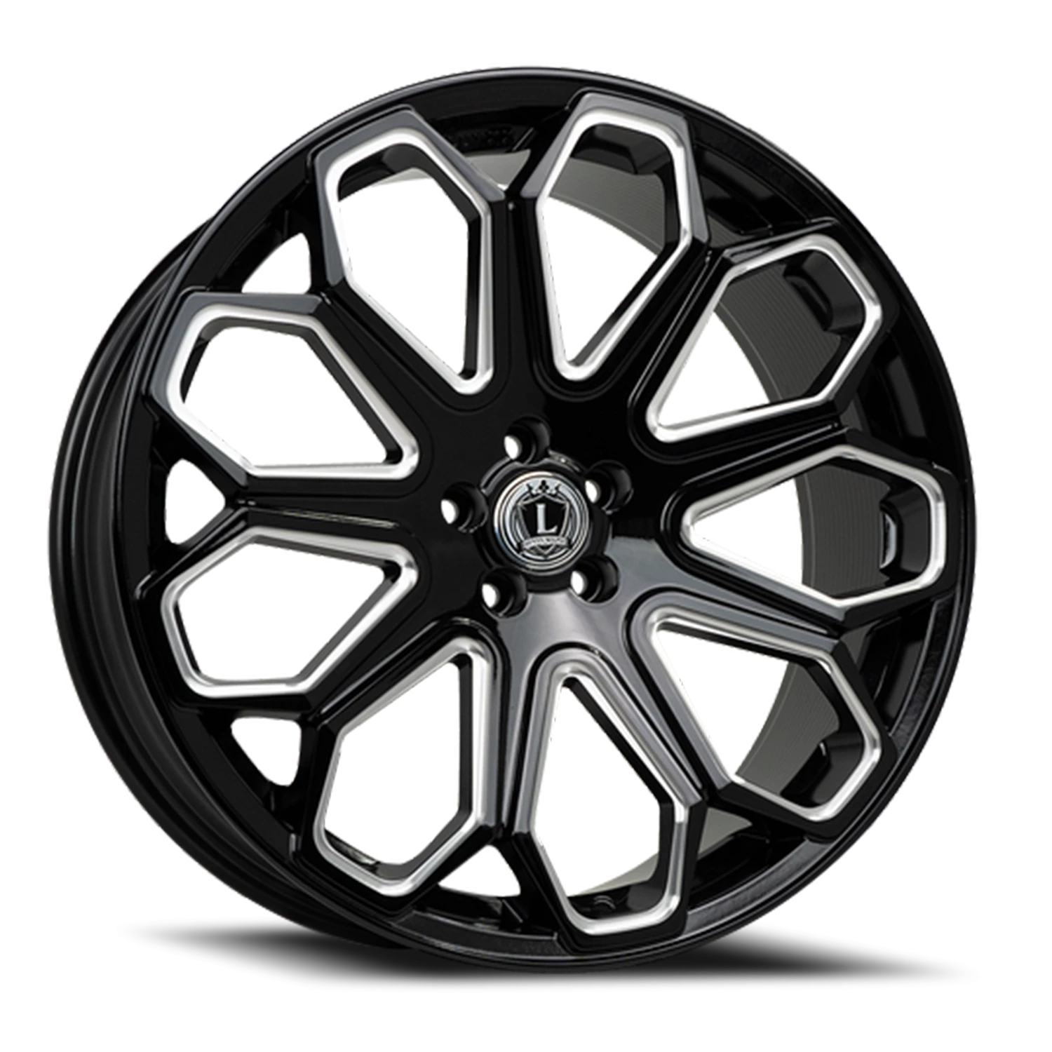 LUX29 22X9 5X120 +20 73.1 Gloss Black Milled