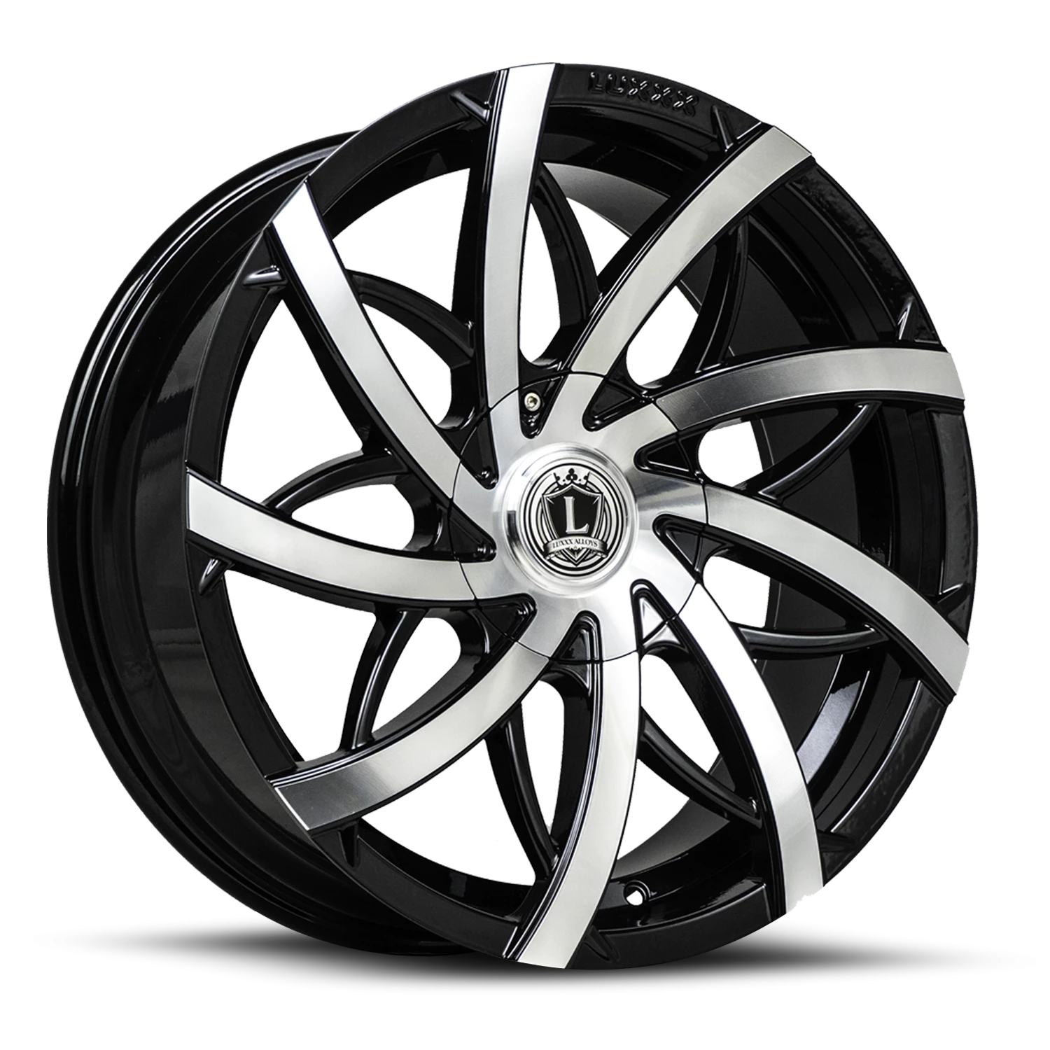LUX31 22X9 5115/120 +15 73.1 Gloss Black Machined
