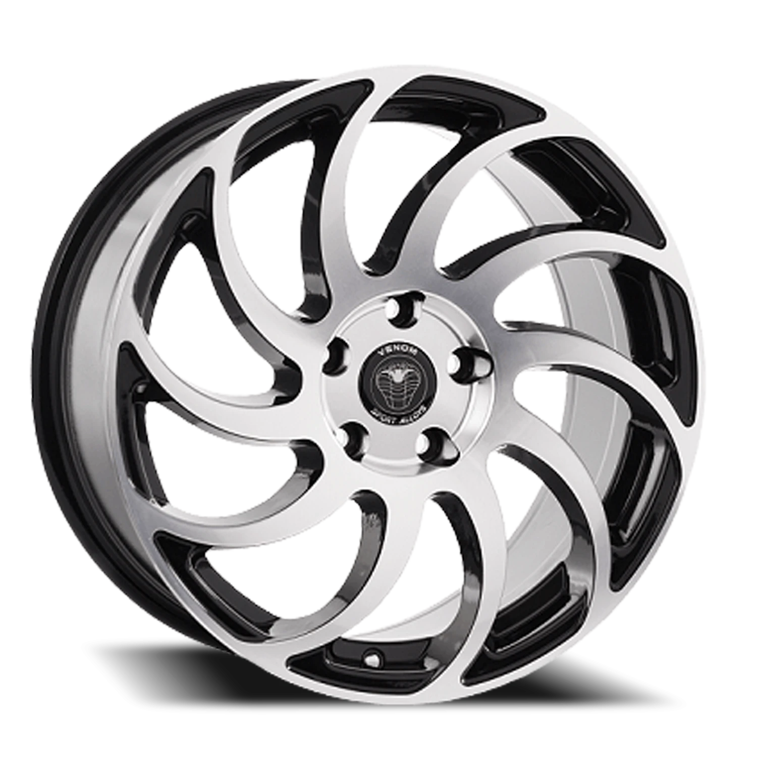 VENOM32 17X8 5X120 +31 73.1 Gloss Black Machine Face