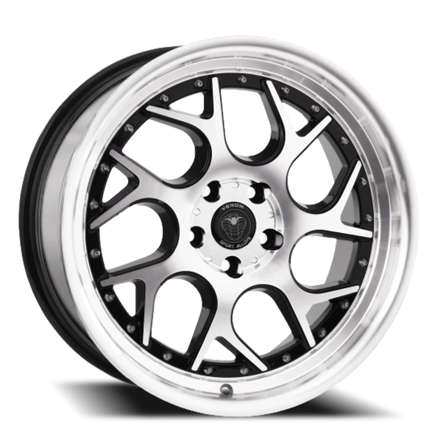 VENOM33 18X8.5 5X112 +30 73.1 Gloss Black Machined Face