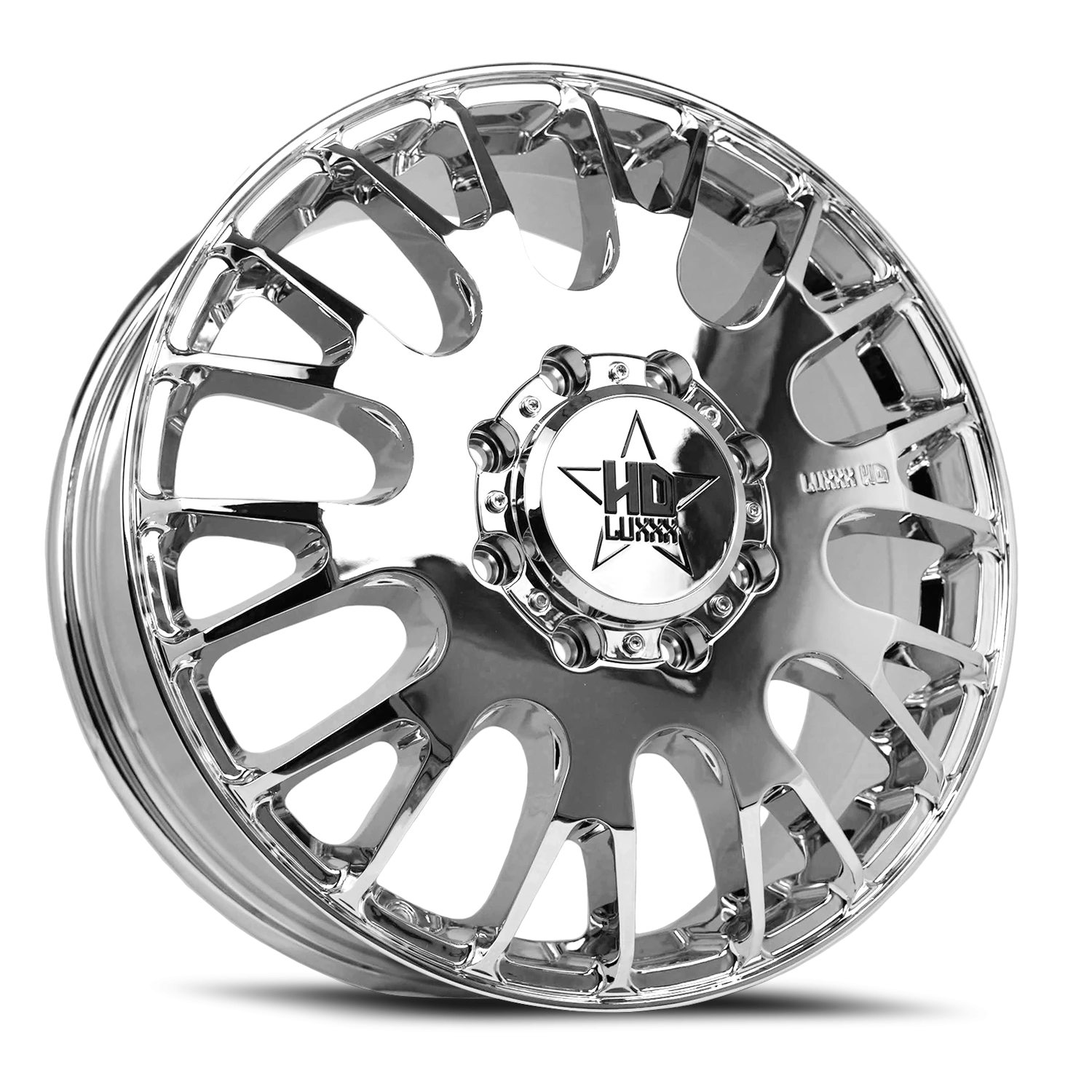 DUALLY HD34 17x6.5 8X165 +129 121.3 Chrome (Front)