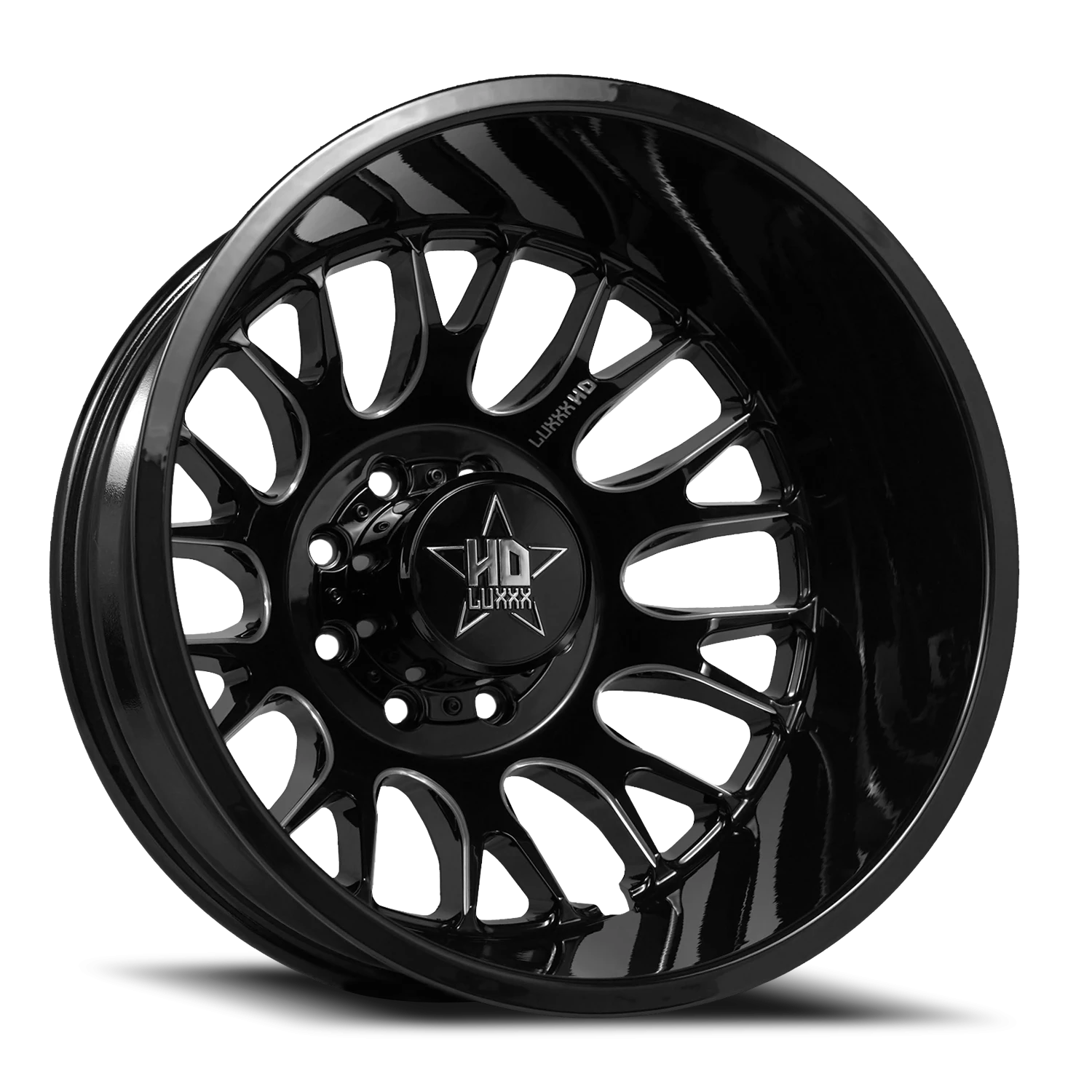 DUALLY HD34 20X8.25 8X200 -192 142 Gloss Black Milled (Rear)
