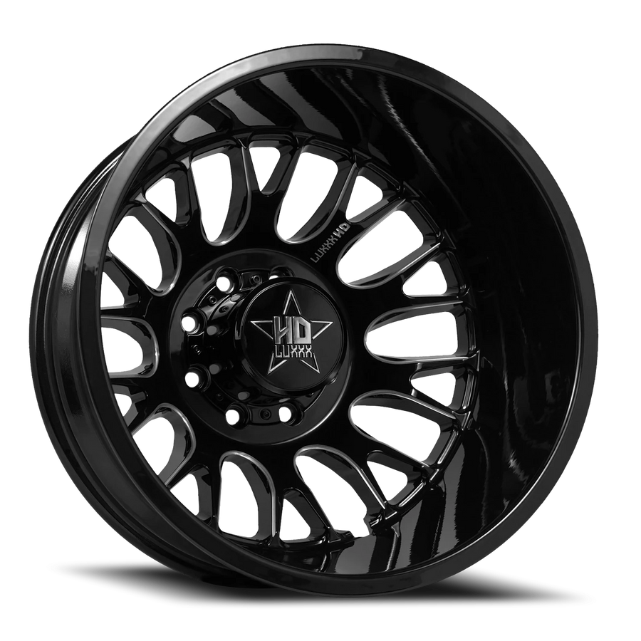 DUALLY HD34 20X8.25 8X165 -192 121.3 Gloss Black Milled (Rear)