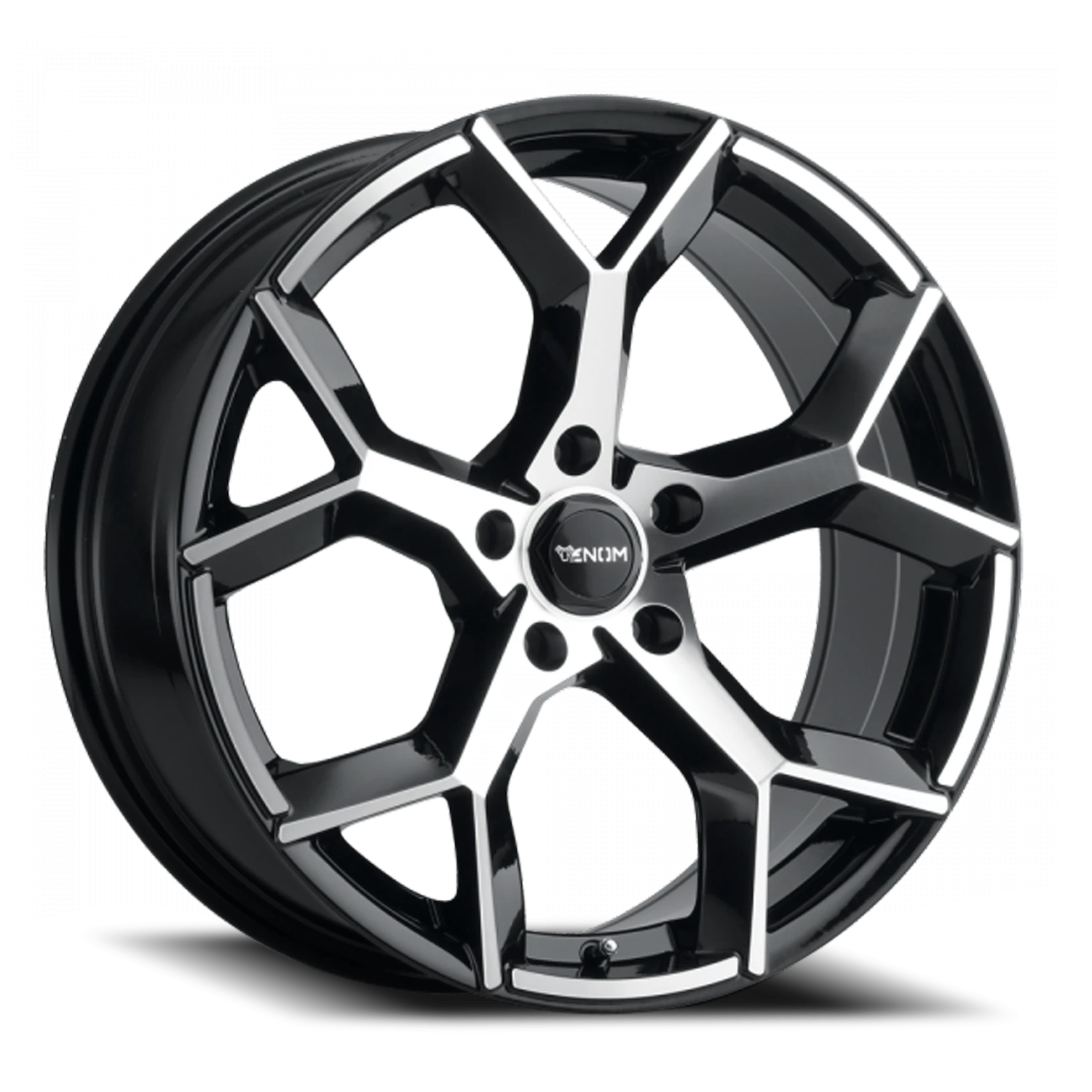 VENOM37 18X8.5 5X108 +35 73.1 Gloss Black MachinedFace