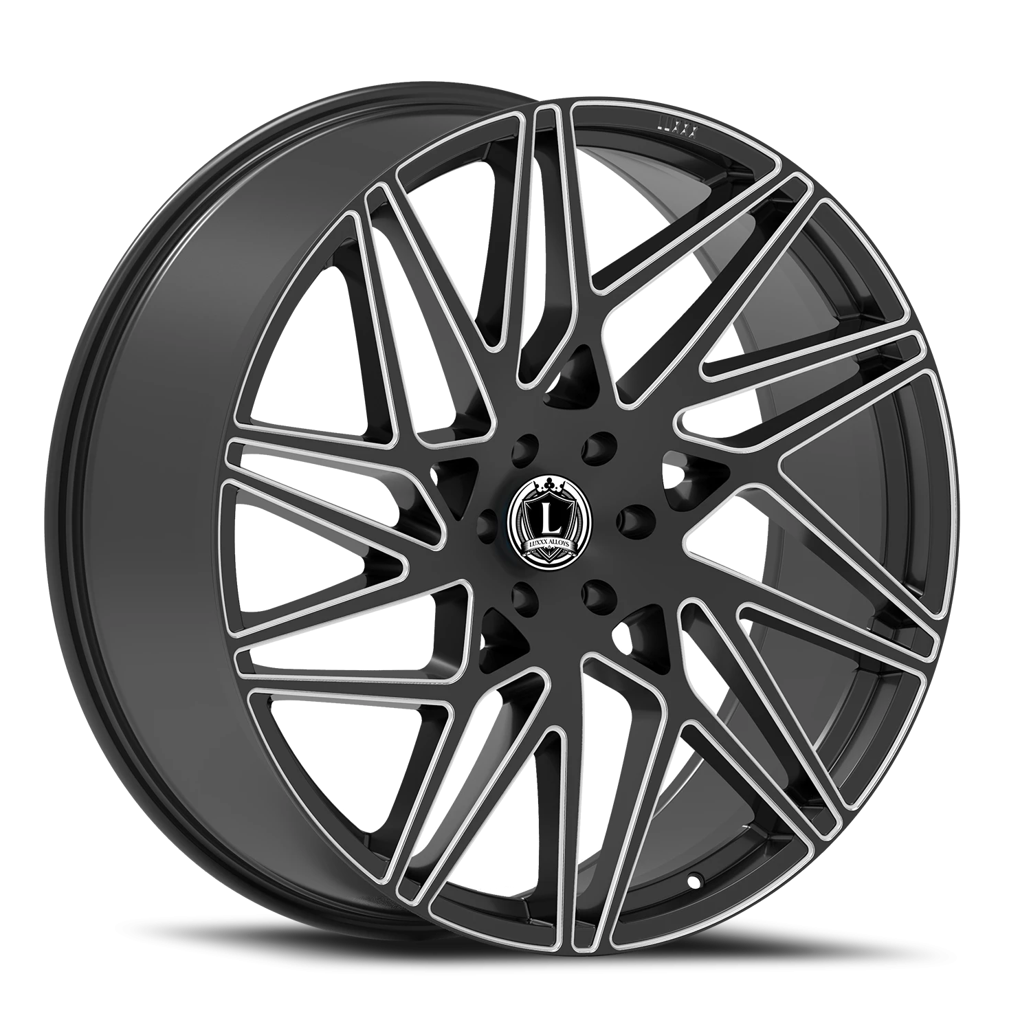 LUX38 20X8.5 5X108 +31 73.1 Gloss Black Milled