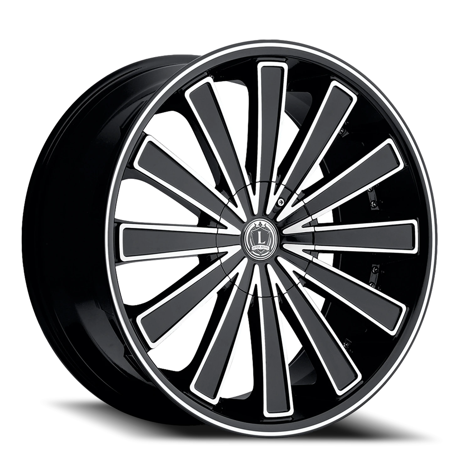 LUX4 22X8.5 5112/114.3 +35 74.1 Gloss Black Machined Face