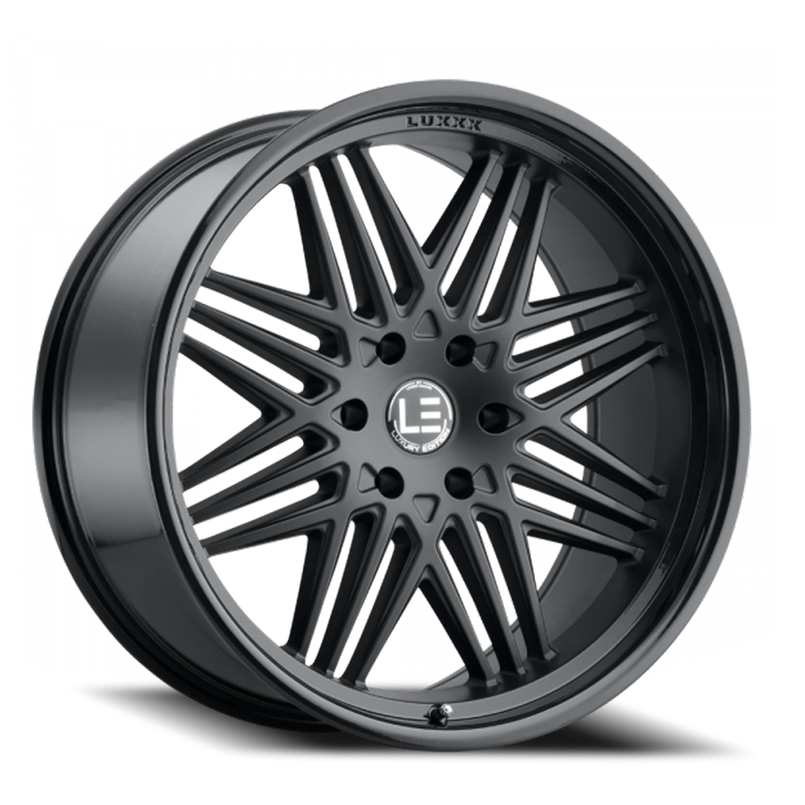 LUX LE4 22X9 5X127 +15 78.1 Gloss Black Lip Matte Black Face