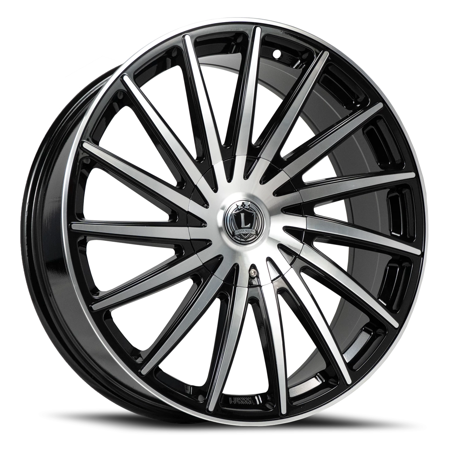 LUX40V 22X9 5127/135 +13 87.1 Gloss Black Machined Face