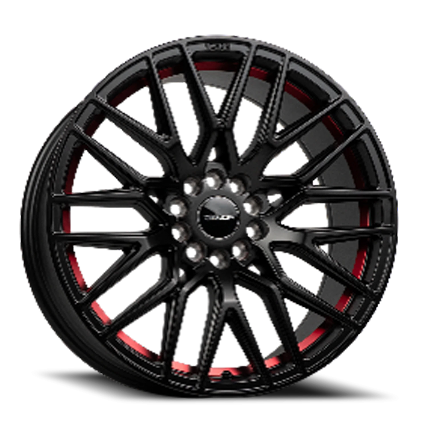 VENOM40 17X8 5X110/114.3 +35 73.1 Satin Black w Red Line