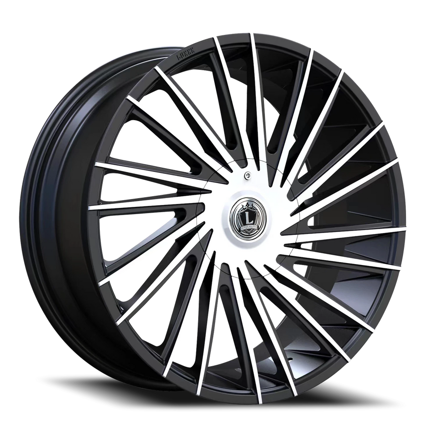 LUX43 22X9 51143/120 +31 73.1 Gloss Blk Machined Face