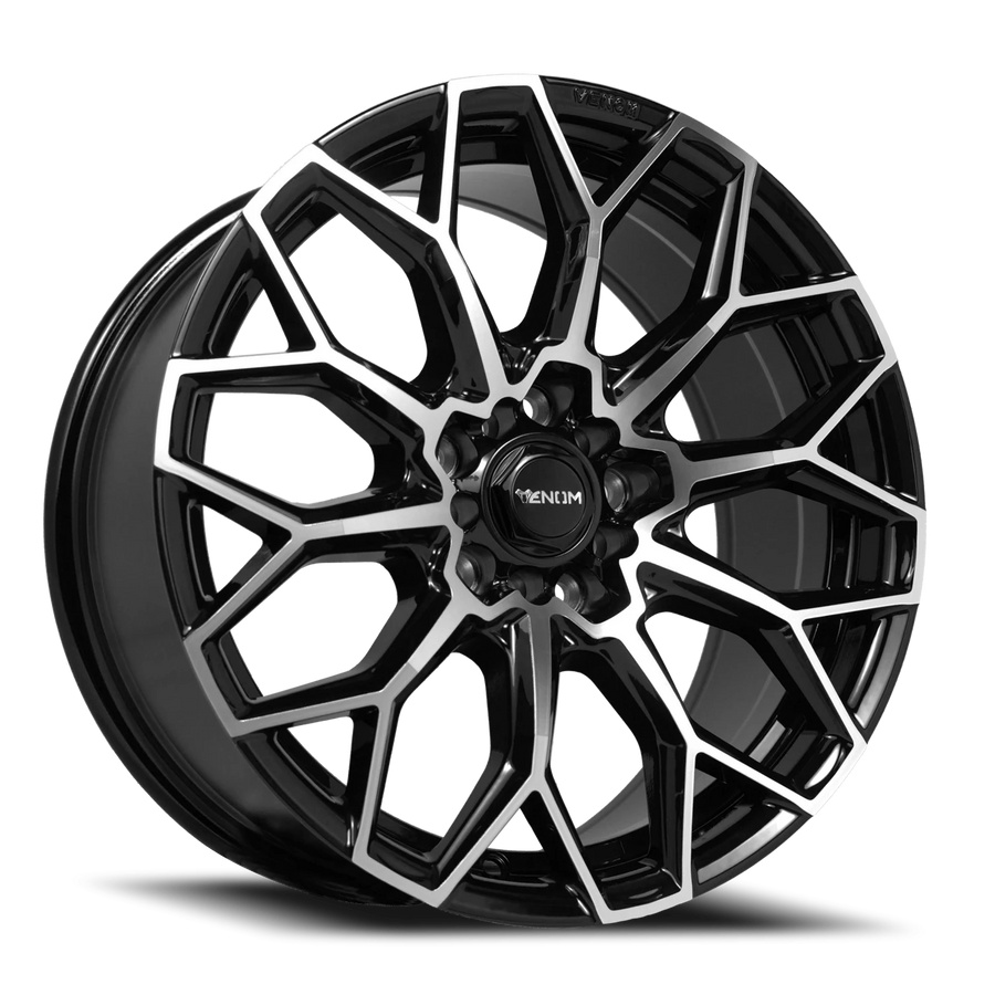 VENOM45 17X8 5X108/114 +35 73.1 Gloss Black Machined Face