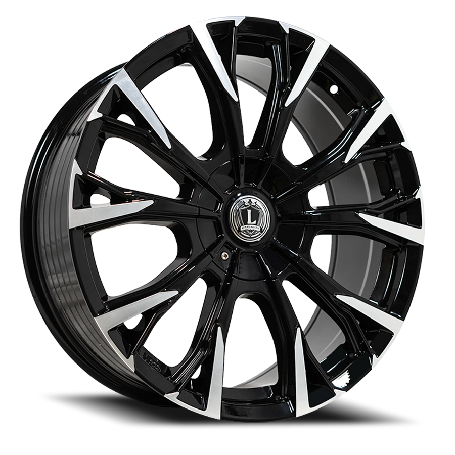 LUX46 18X8 5114.3/120 +35 73.1 Gloss Blk Machined Face