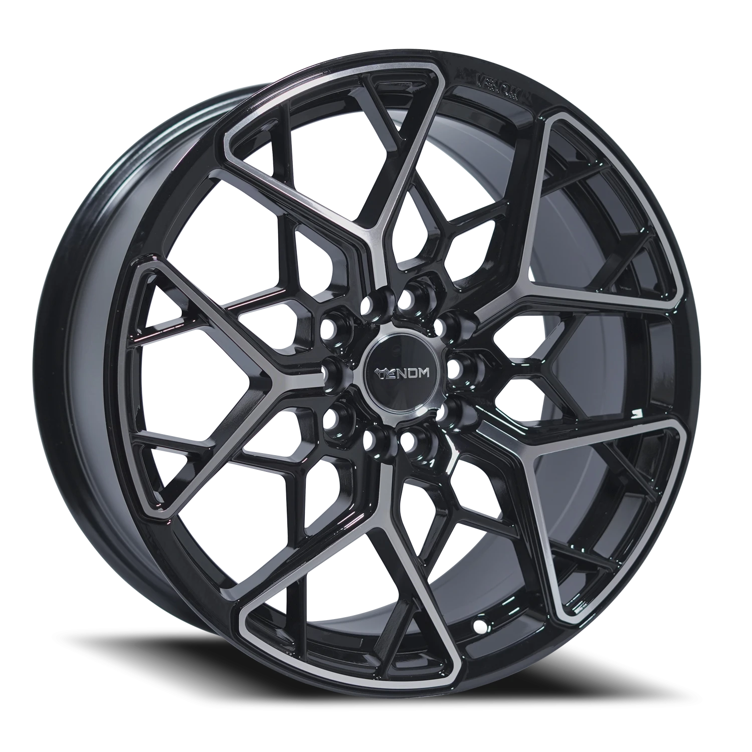 VENOM46 17X8 5112/114.3 +35 73.1 Gloss Black Machined Face
