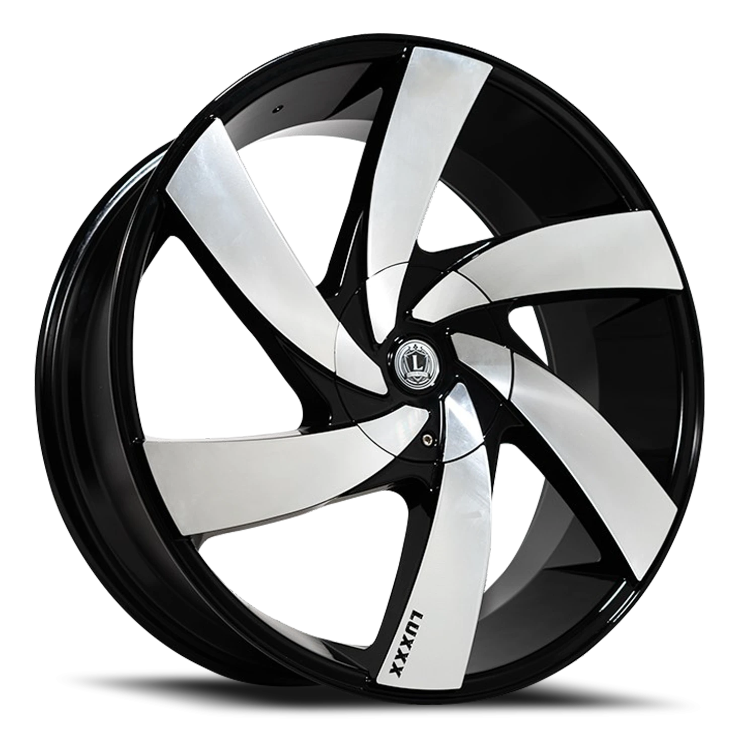LUX48 22X9 6135/1397+31 87.1 Gloss Blk Machined Face