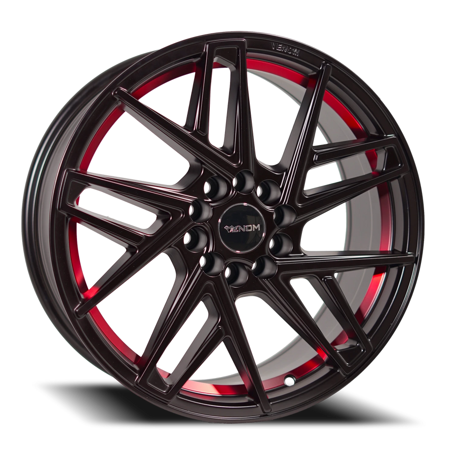 VENOM48 18X8.5 5108/114.3 +35 73.1 Satin Blk With Red Line