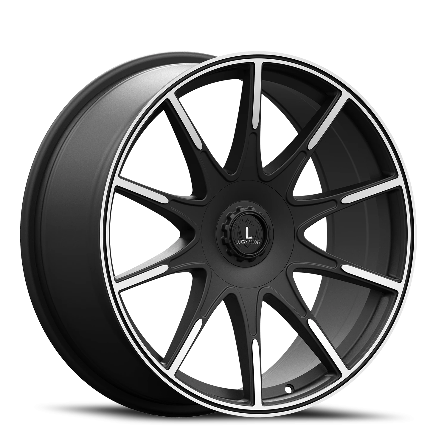 LUX51 24X10 6135/139.7 +35 87.1 Satin  Black Machined Face
