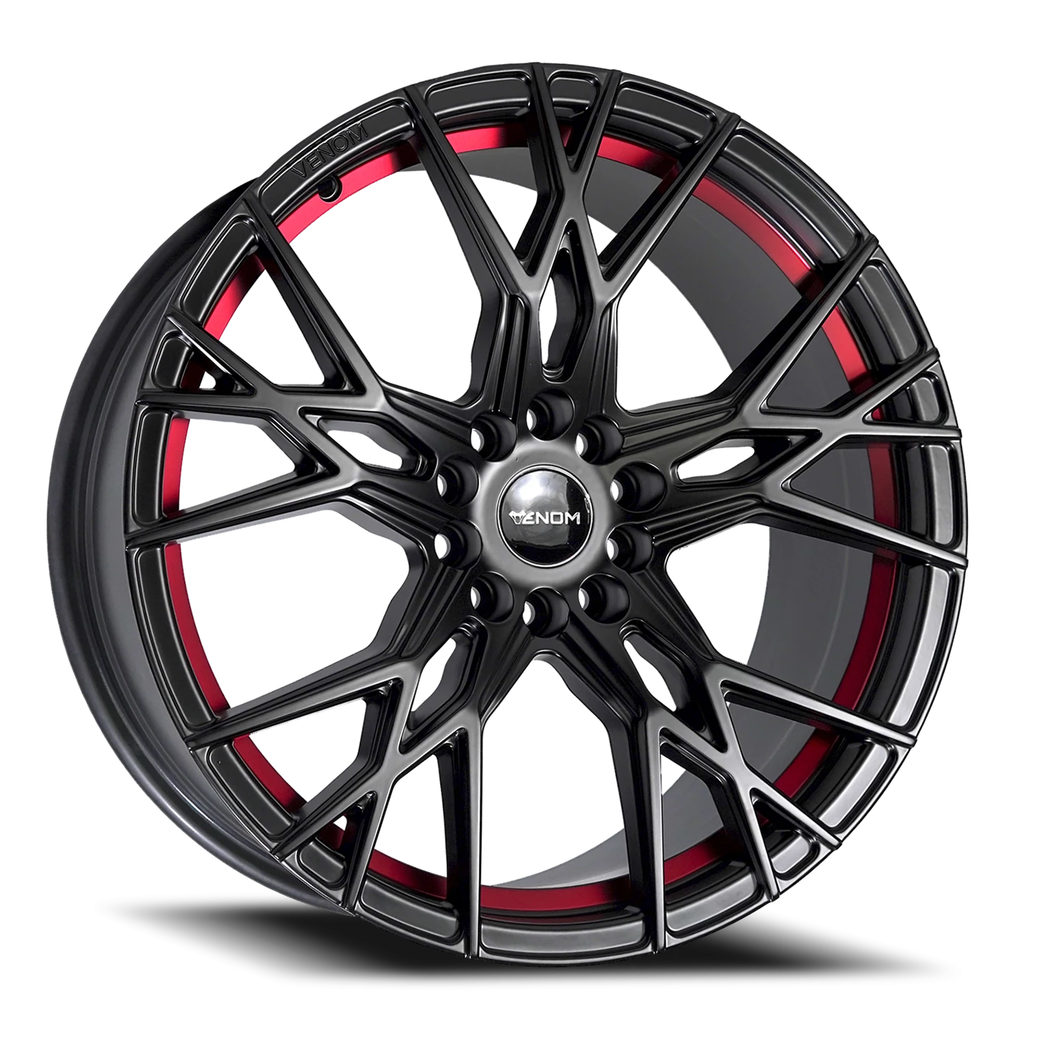 VENOM51 17X8 5114.3/120 +35 73.1 Satin Black With Red Line