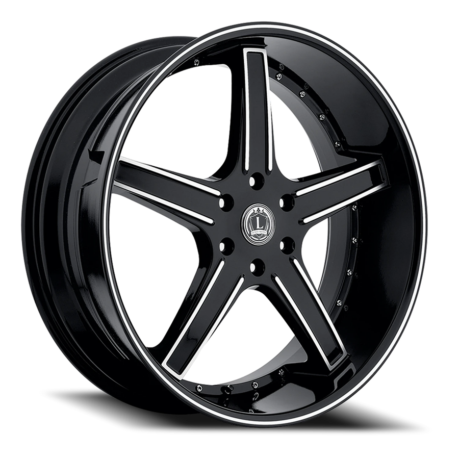 LUX6 24X9 5X115 +18 74.1 Gloss Black Machined Face