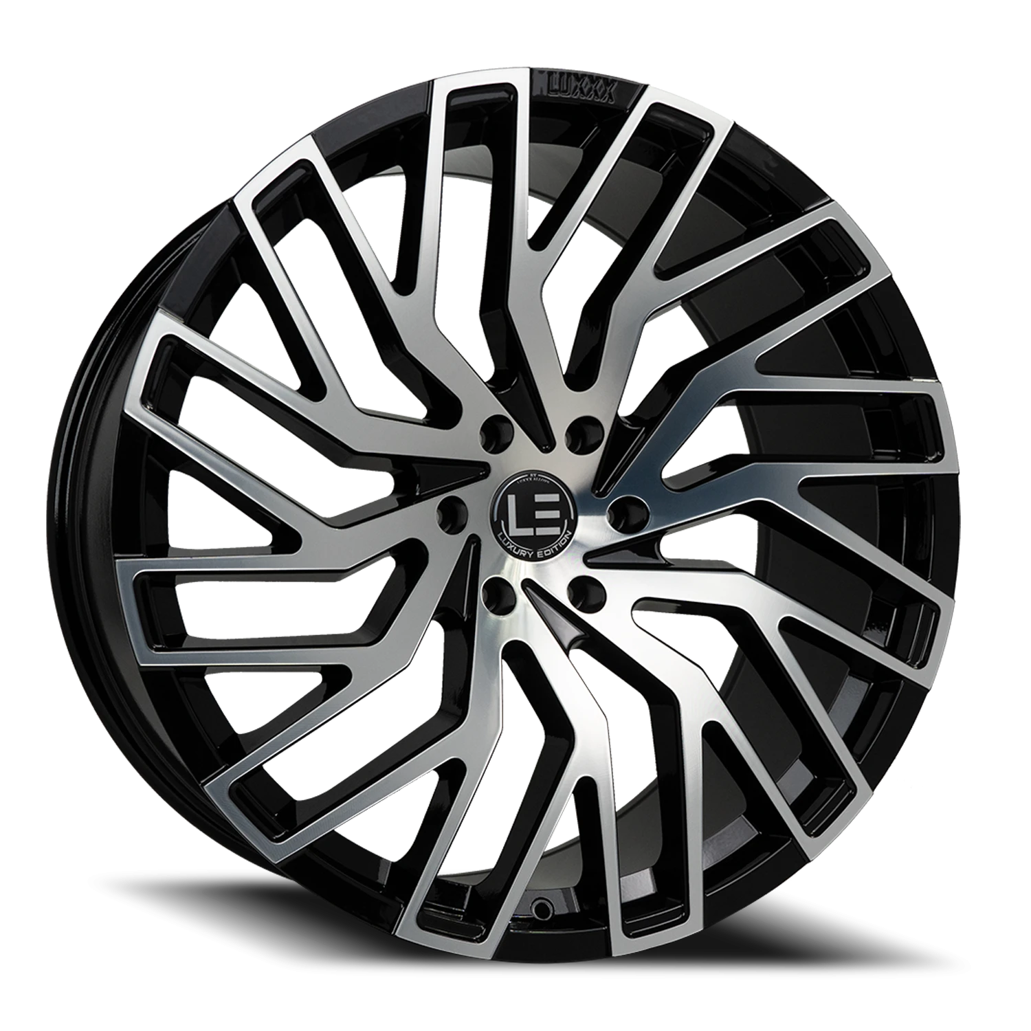 LUXLE6 26X10 6X139.7 +30 78.1 Gloss Black Machine Face