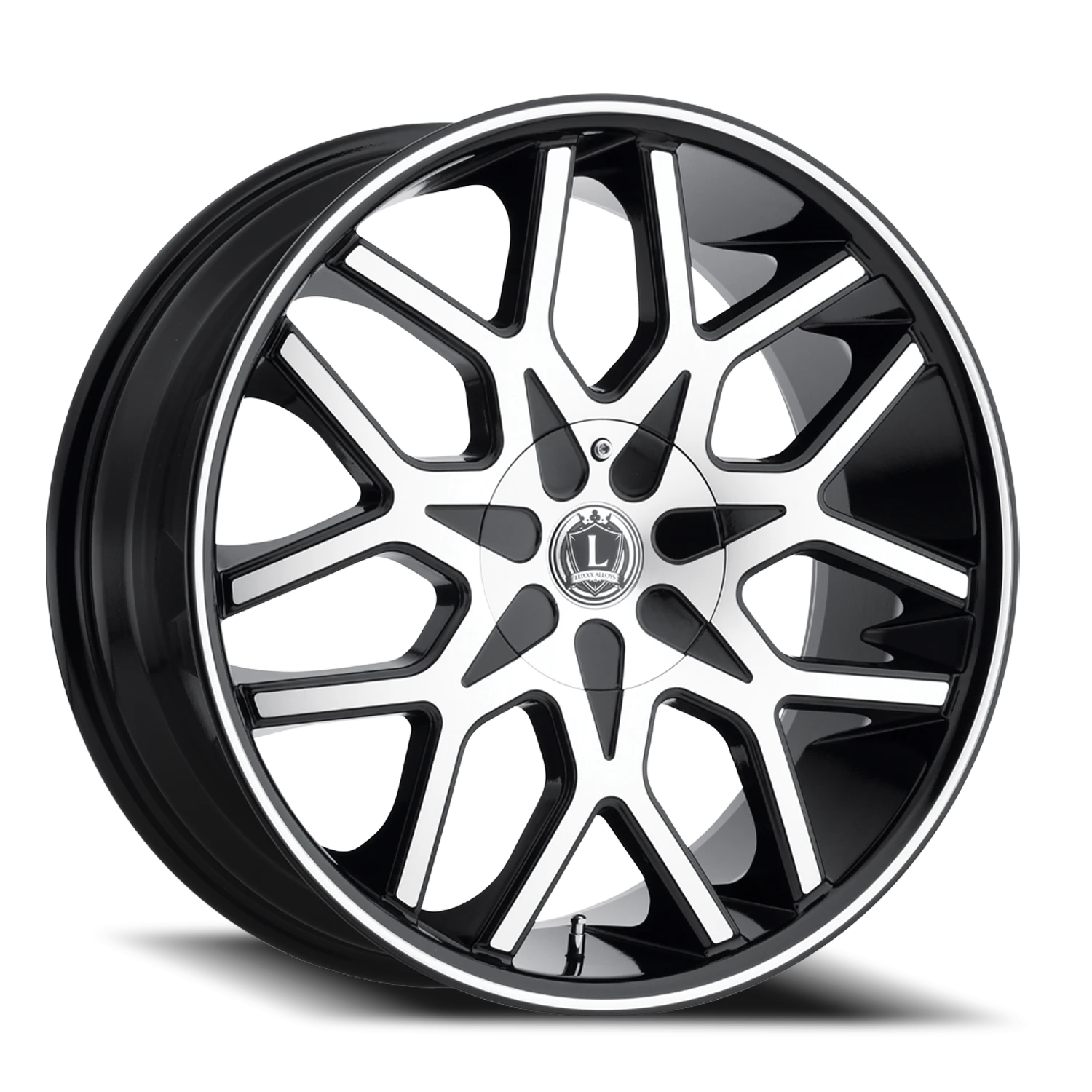 LUX7 26X10 5127/139.7 +15 78.1 Gloss Black Machined Face