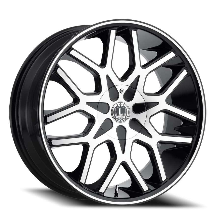 LUX7 24X9.5 5115/120 +15 74.1 Gloss Black Machined Face