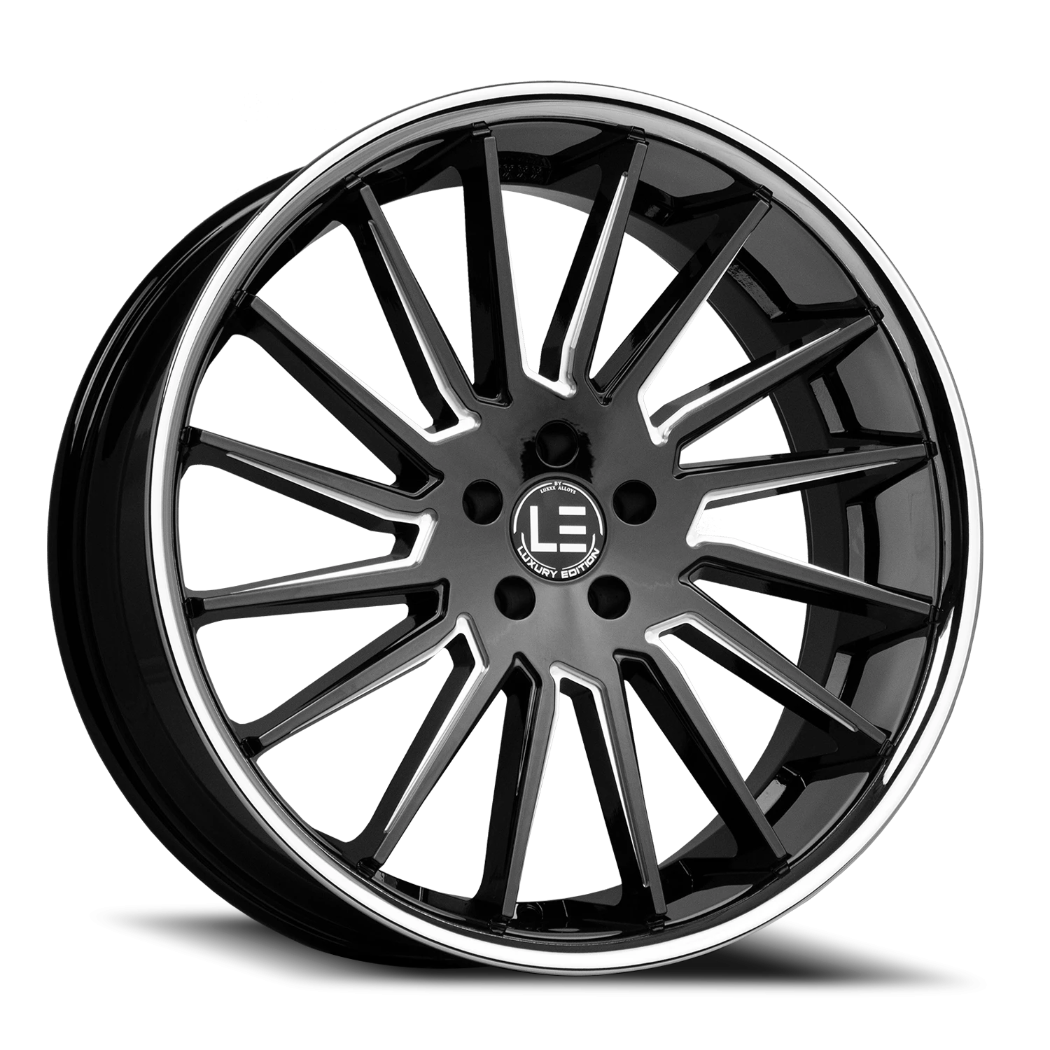 LUXLE9 SSL 24X10 6X139.7 +35 78.1 Gloss Black Milled Stainless Steel Lip