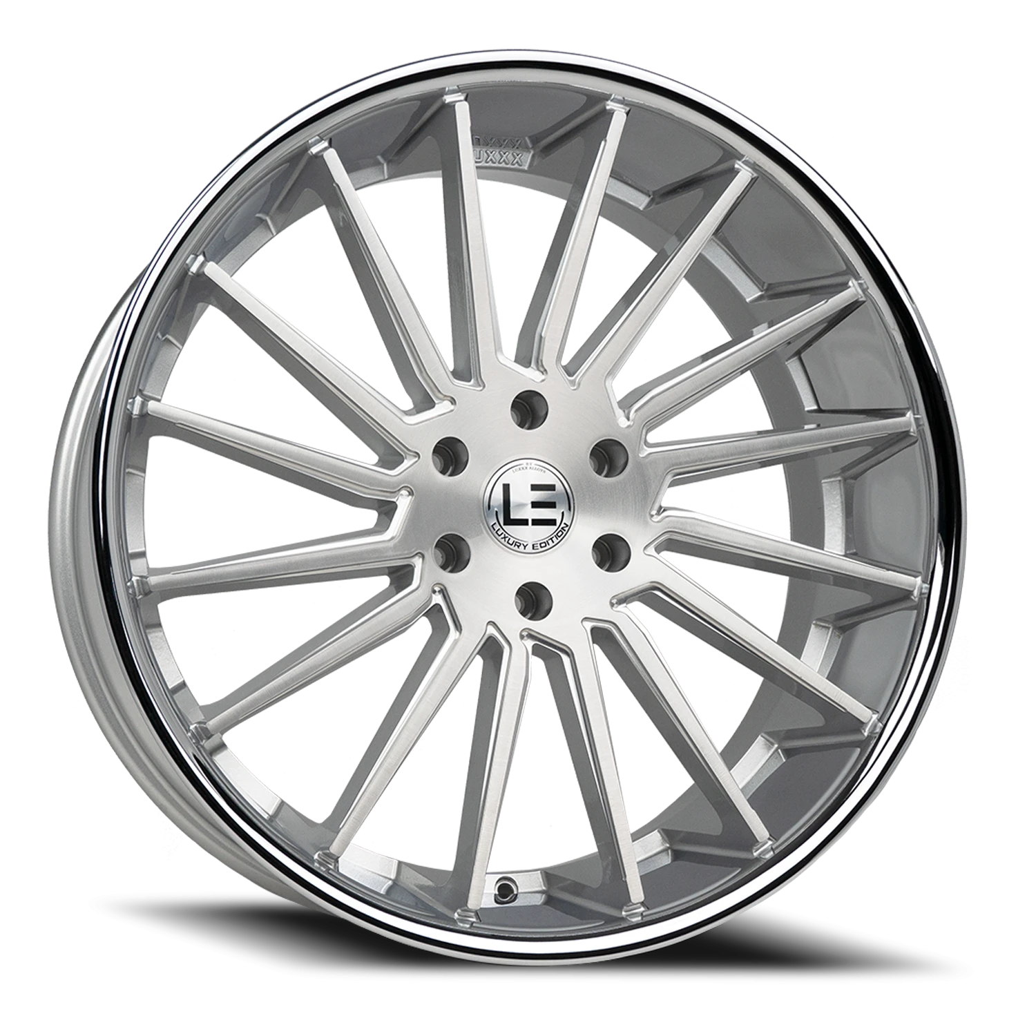LUXLE9 SSL 22X9 5X112+31 66.6 Brushed Face Milled Stainless Steel Lip