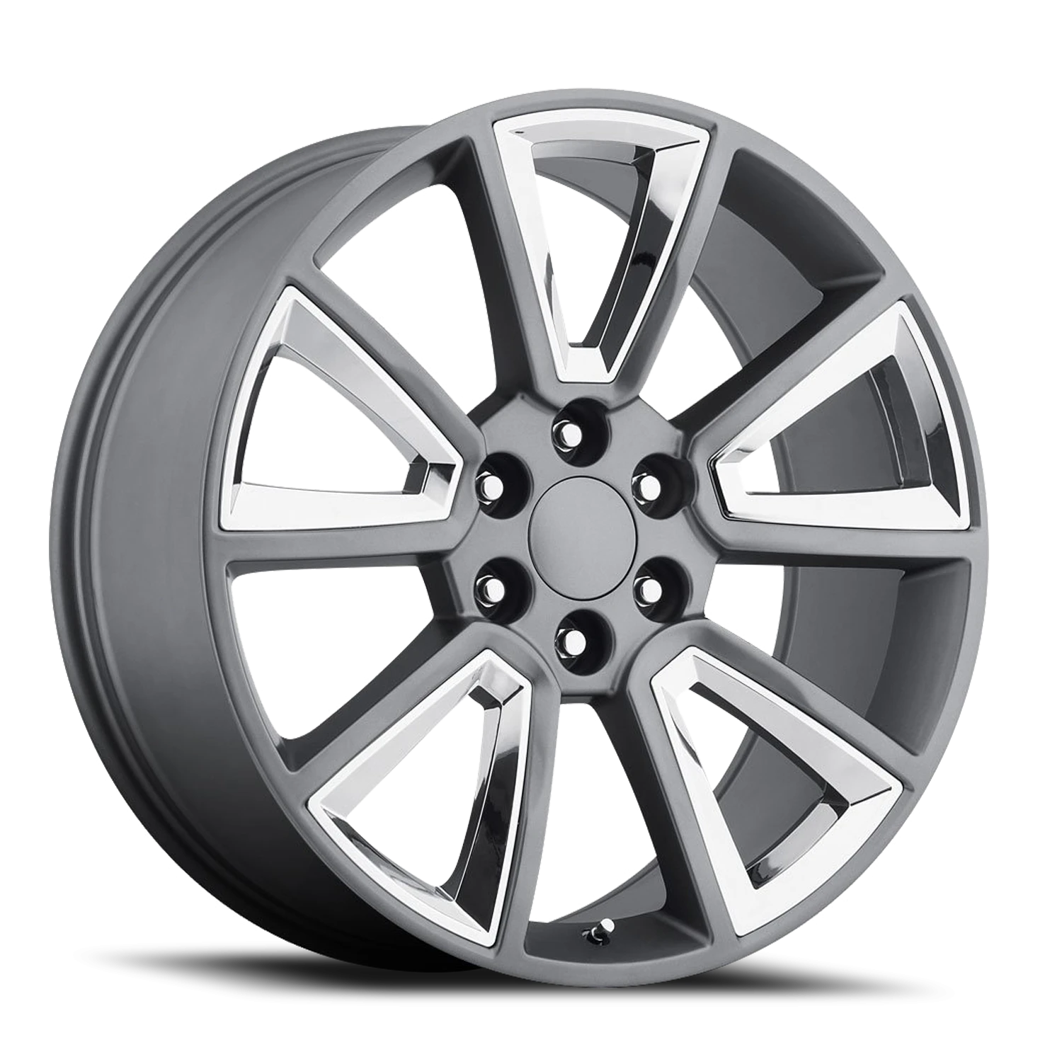 REP C08 24X10 6X139.7+30 78.1 GUN METAL+CHROME INSERTS